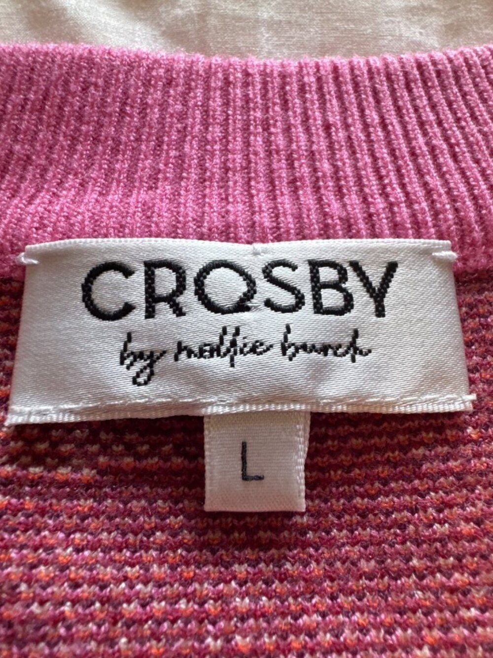 Crosby By Mollie Burch L Abstract Floral Puff Sleeve V Neck Knit Sweater Preppy - Picture 6 of 12
